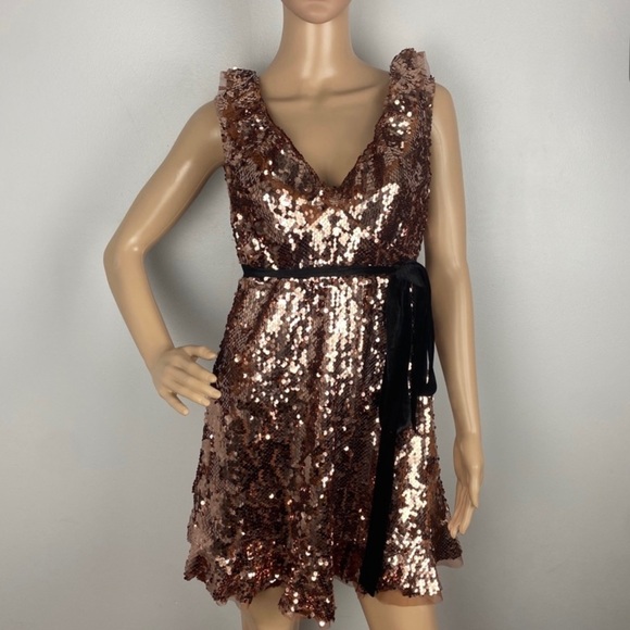 NEW FREE PEOPLE SEQUIN MINI DRESS - Picture 2 of 9